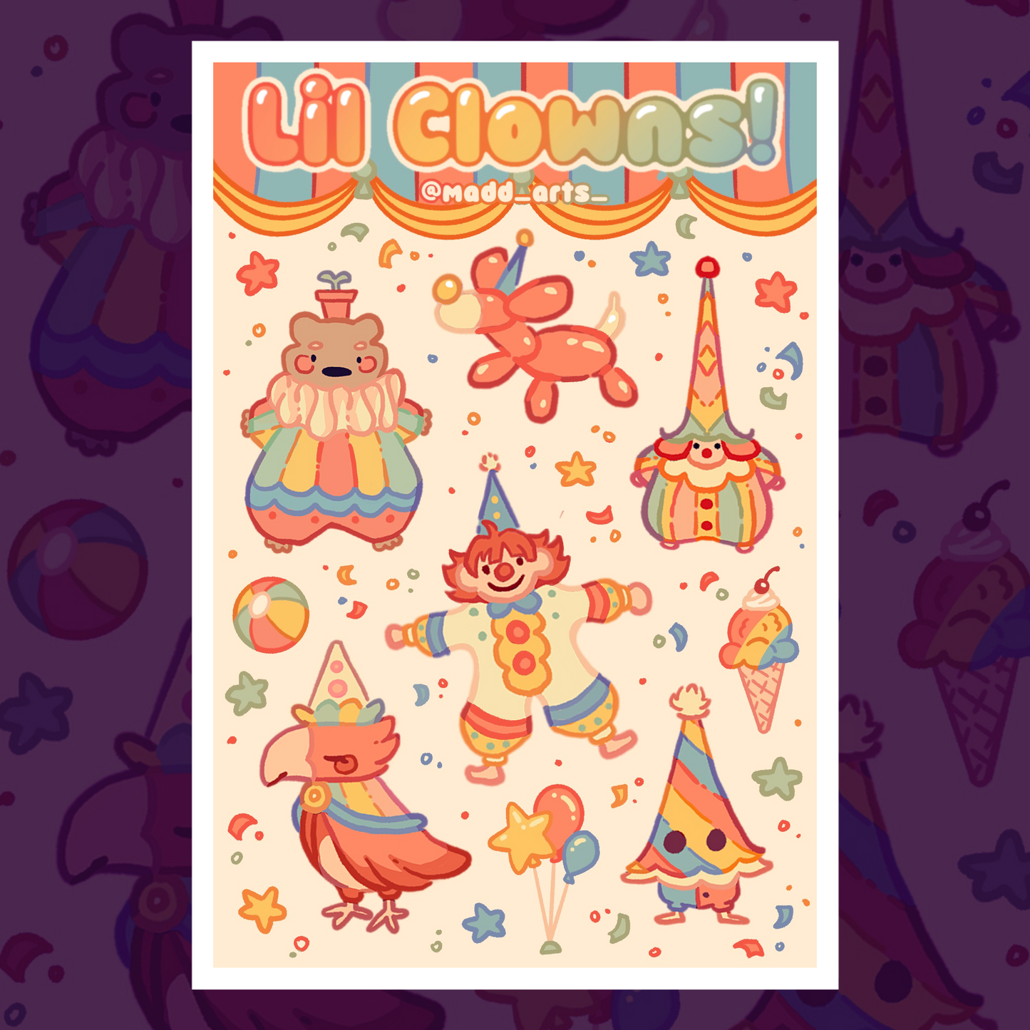 Lil Clowns Sticker Sheet